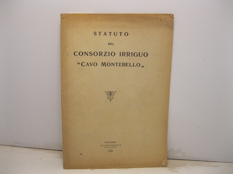 Statuto del consorzio irriguo 'Cavo Montebello'